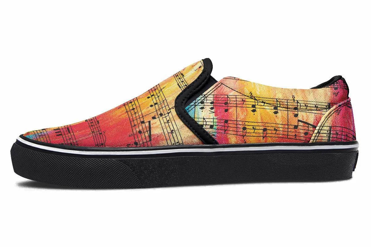 Rainbow Sheet Music Slip-On Shoes