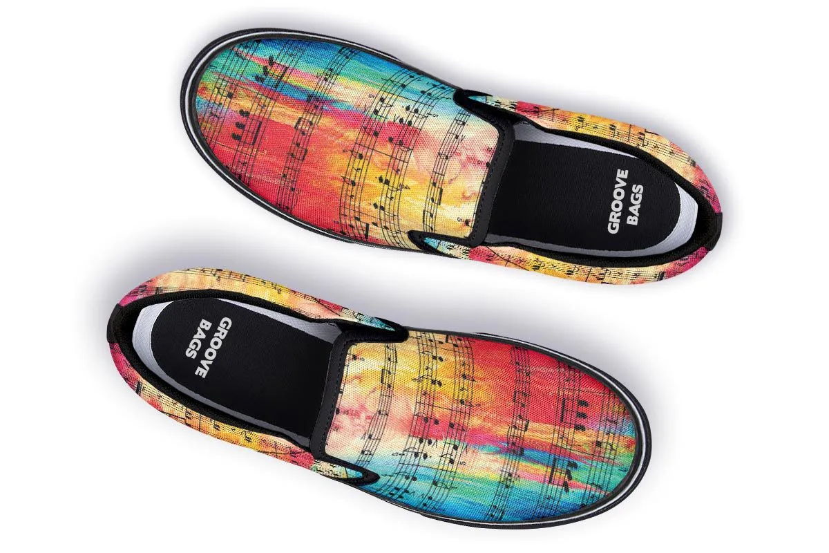 Rainbow Sheet Music Slip-On Shoes