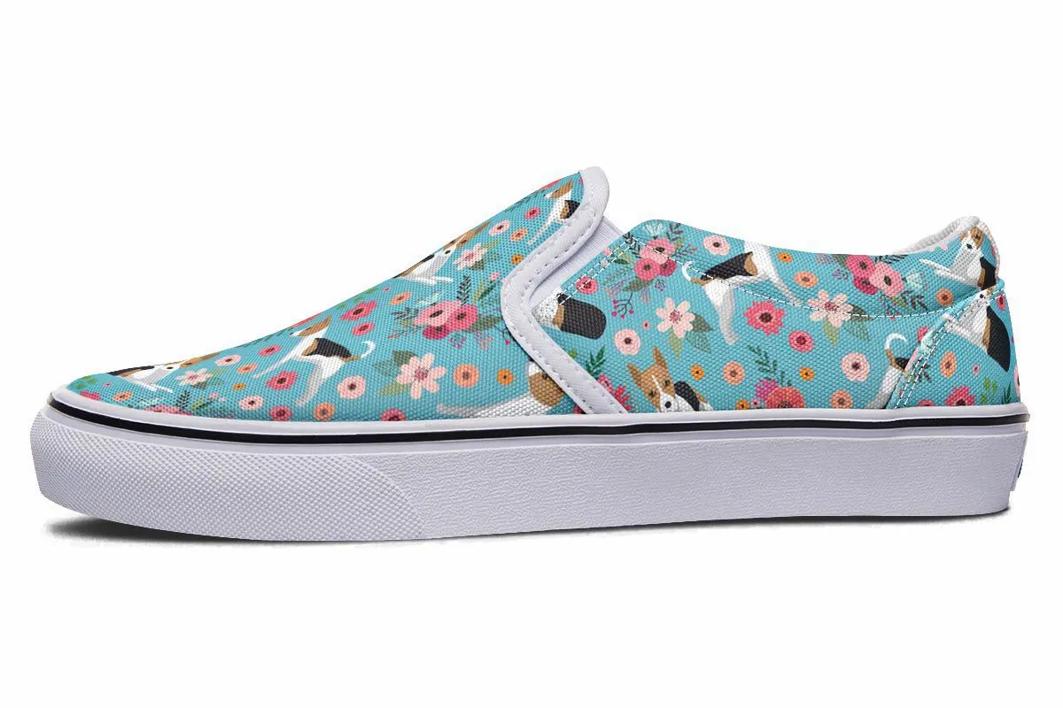 Rat Terrier Flower Slip-On Shoes