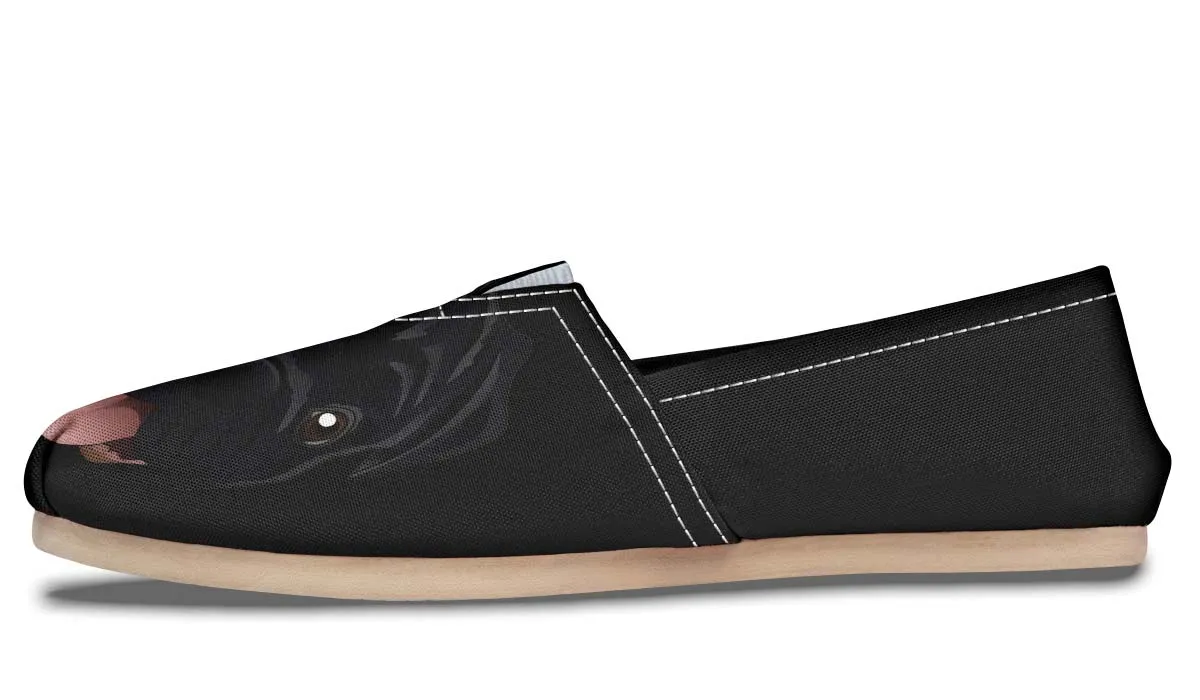 Real Black Pug Casual Shoes