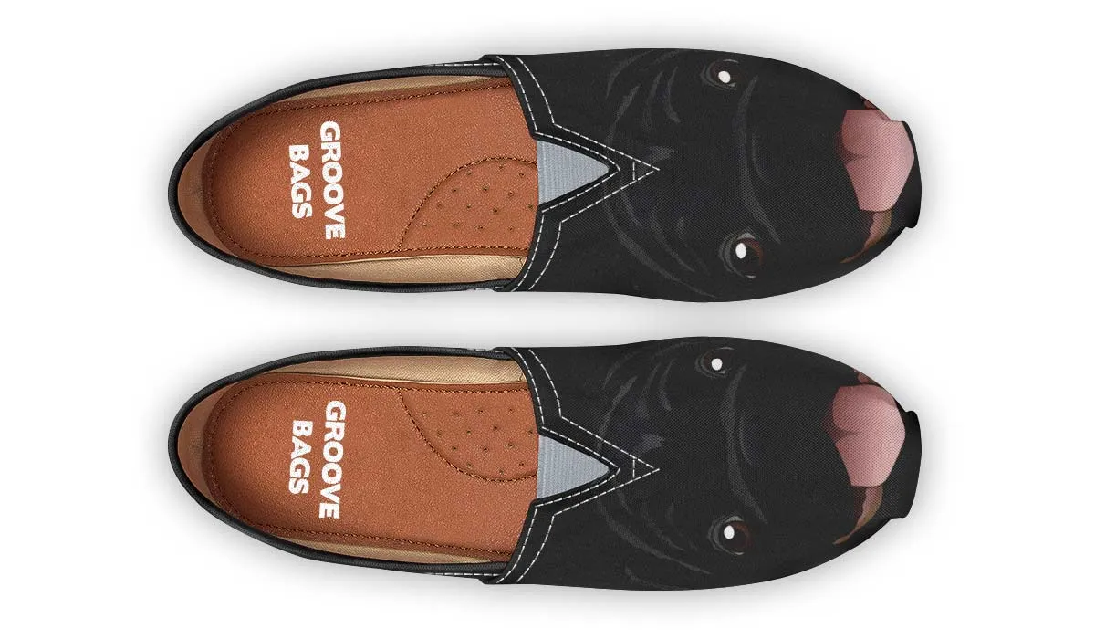 Real Black Pug Casual Shoes