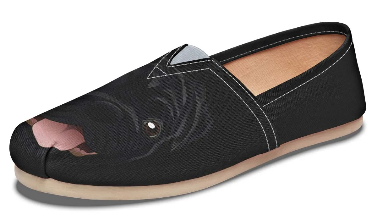 Real Black Pug Casual Shoes