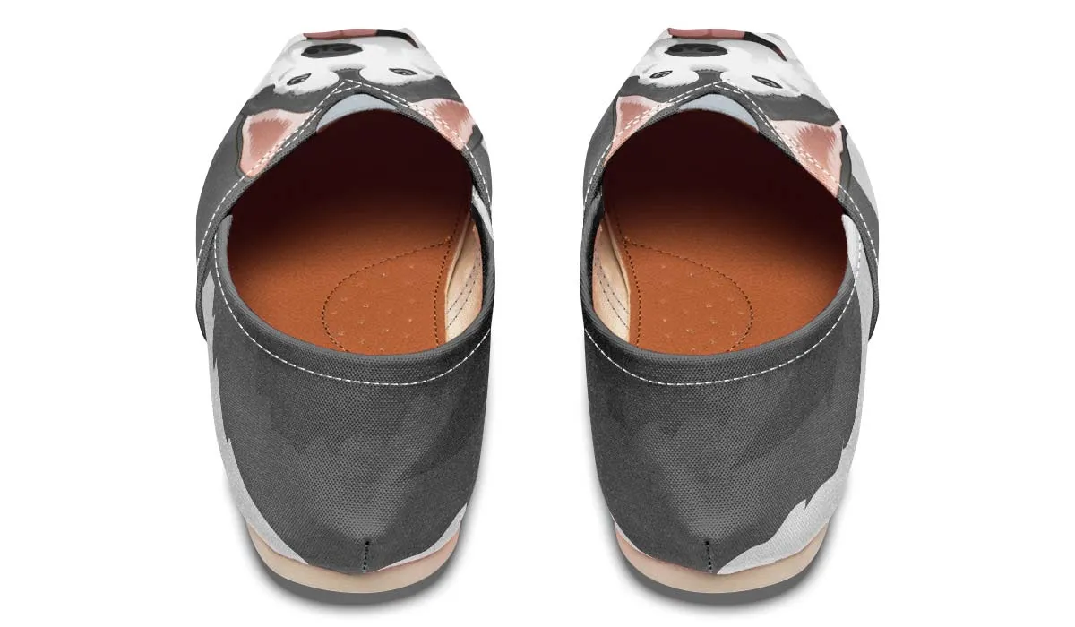 Real Grey Siberian Husky Casual Shoes