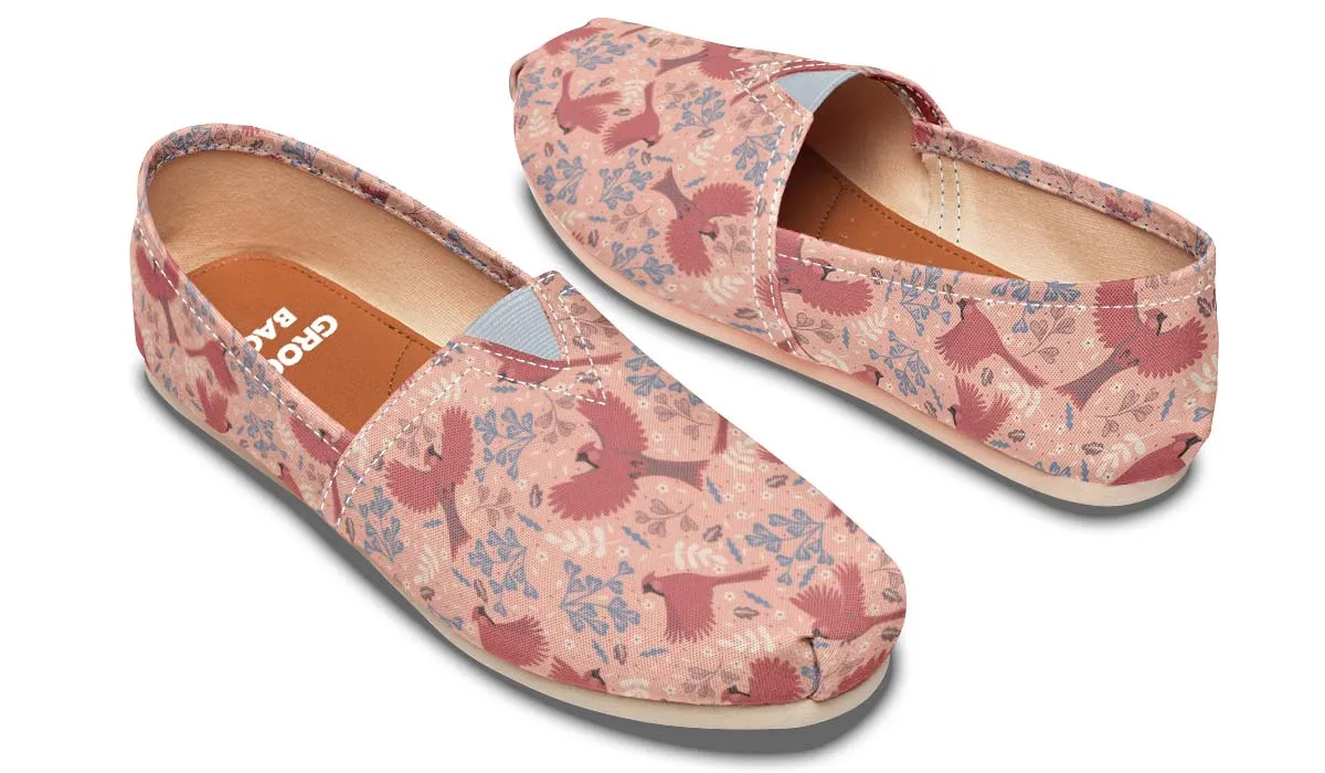 Red Cardinals Pattern Casual Shoes