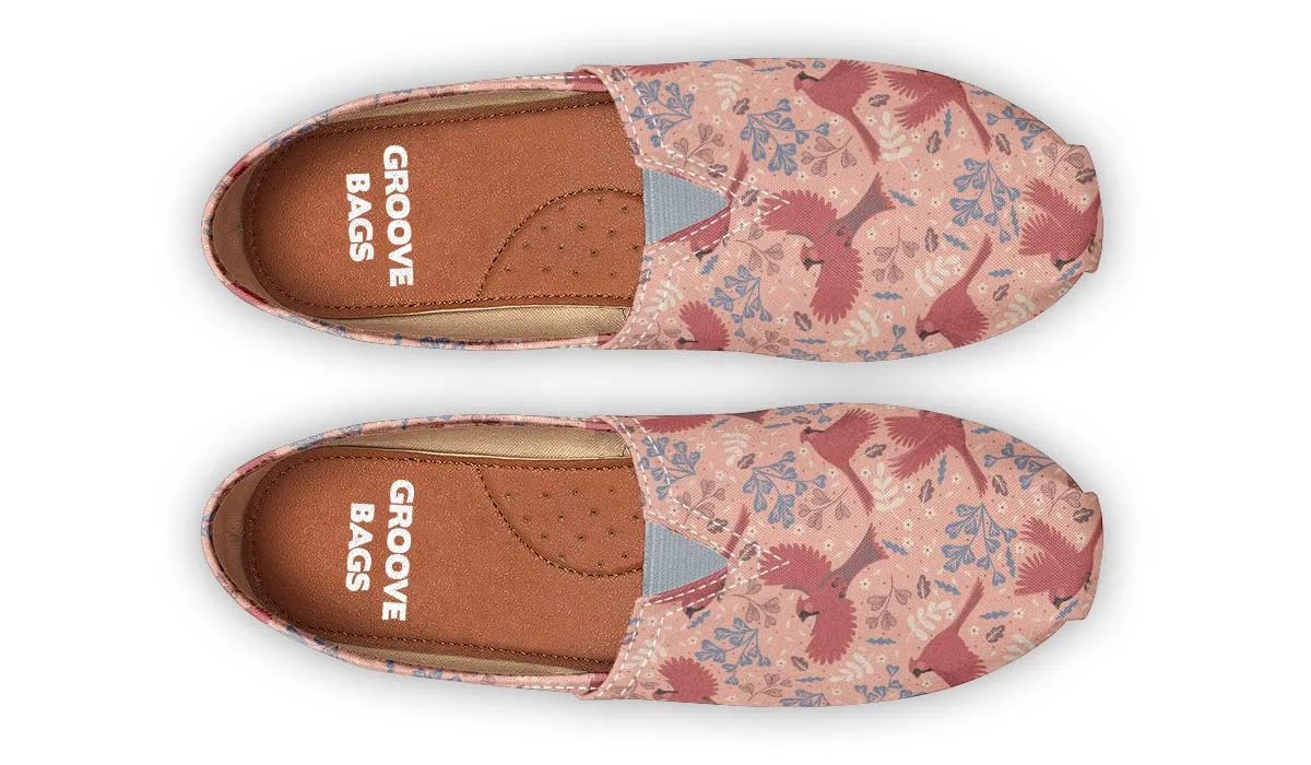 Red Cardinals Pattern Casual Shoes