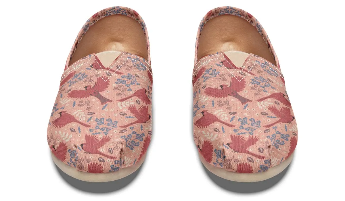 Red Cardinals Pattern Casual Shoes