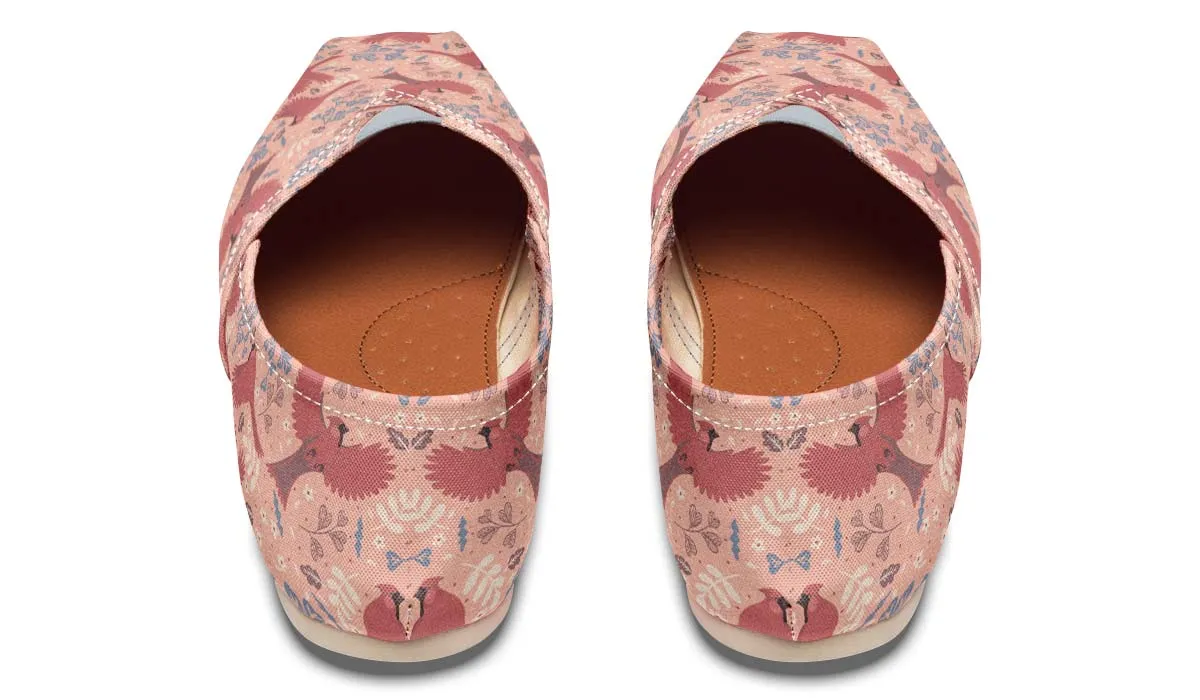 Red Cardinals Pattern Casual Shoes