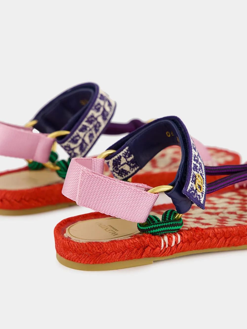 Red Lake Powell Sandal with Grape Embroidery