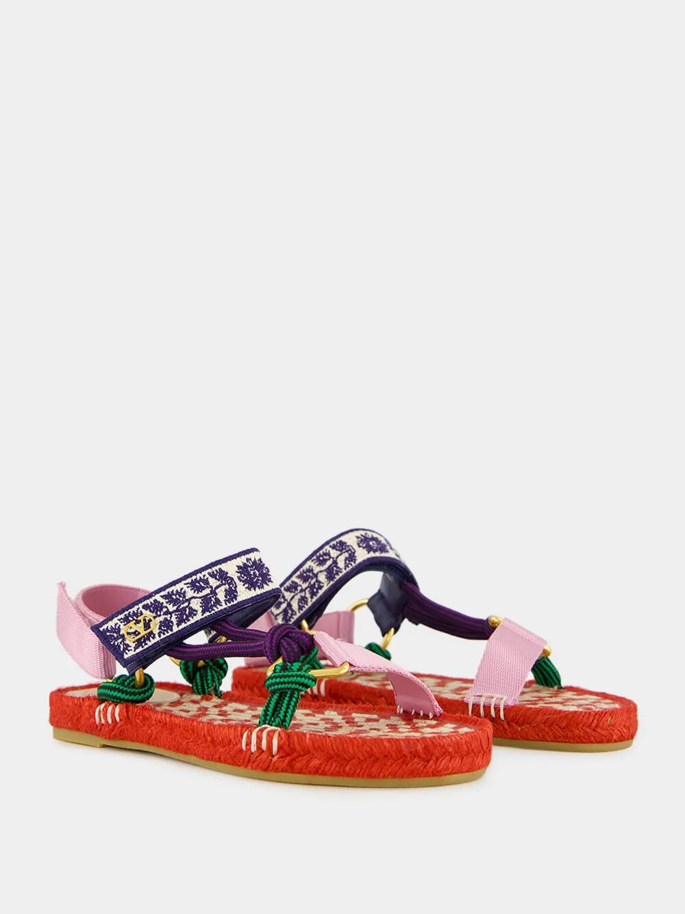 Red Lake Powell Sandal with Grape Embroidery