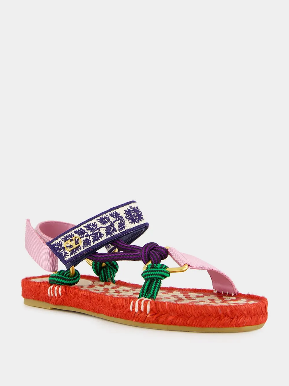 Red Lake Powell Sandal with Grape Embroidery