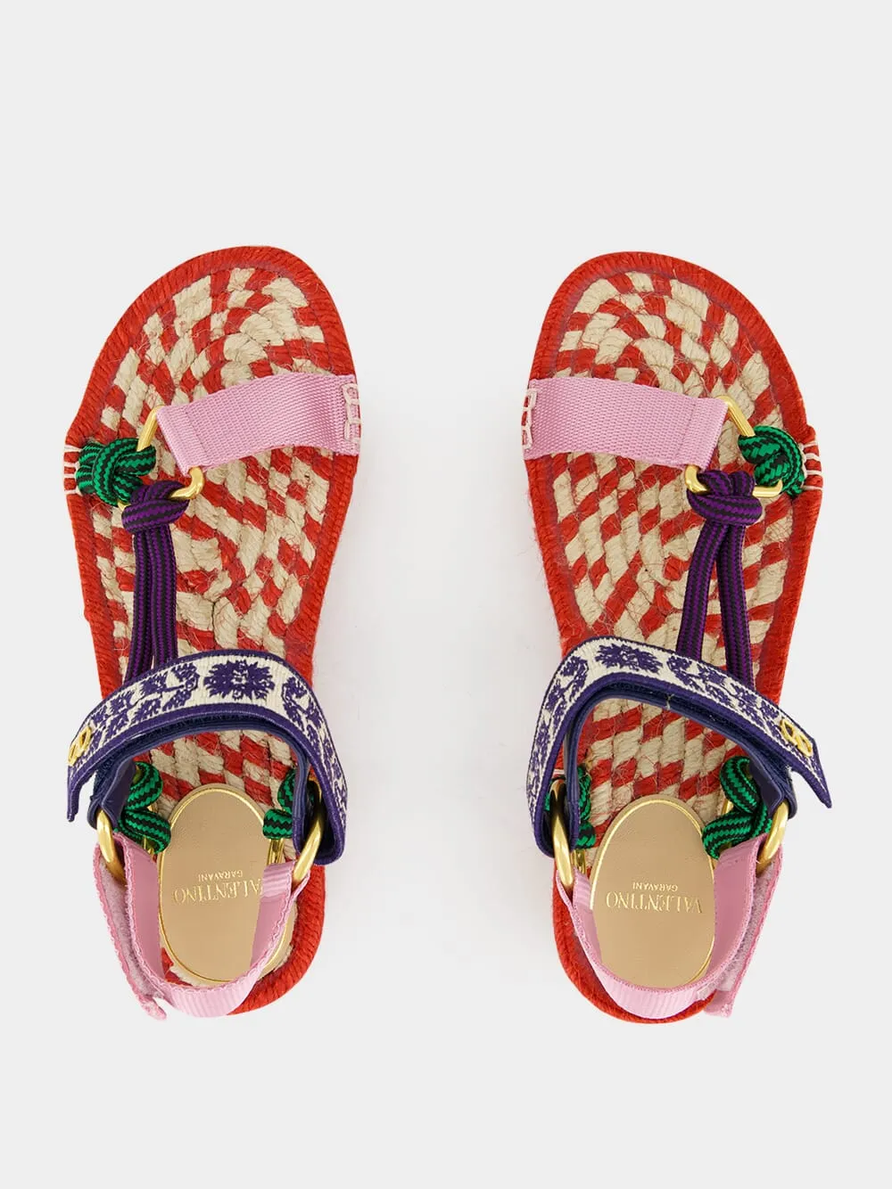Red Lake Powell Sandal with Grape Embroidery