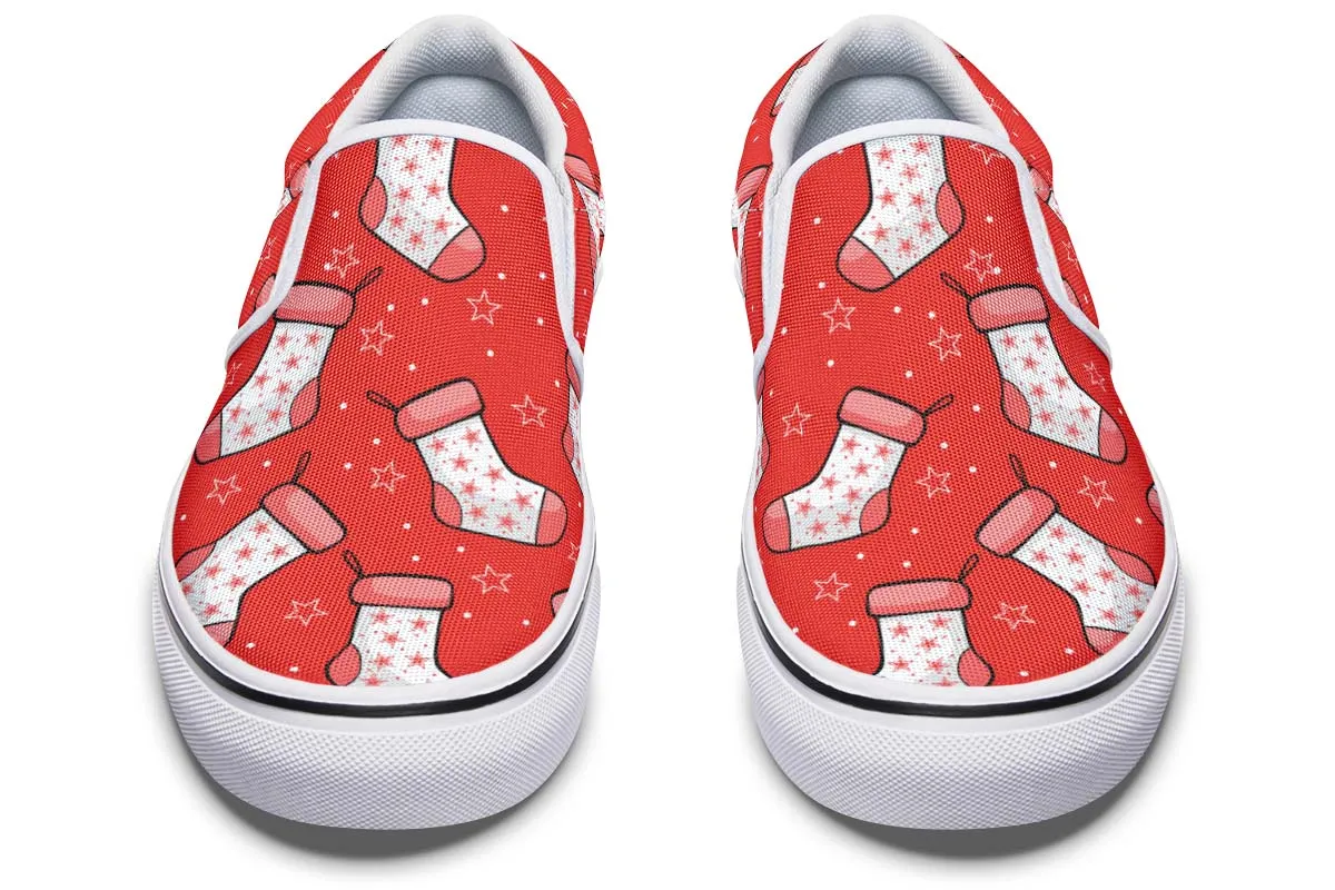 Red Stockings Slip-On Shoes