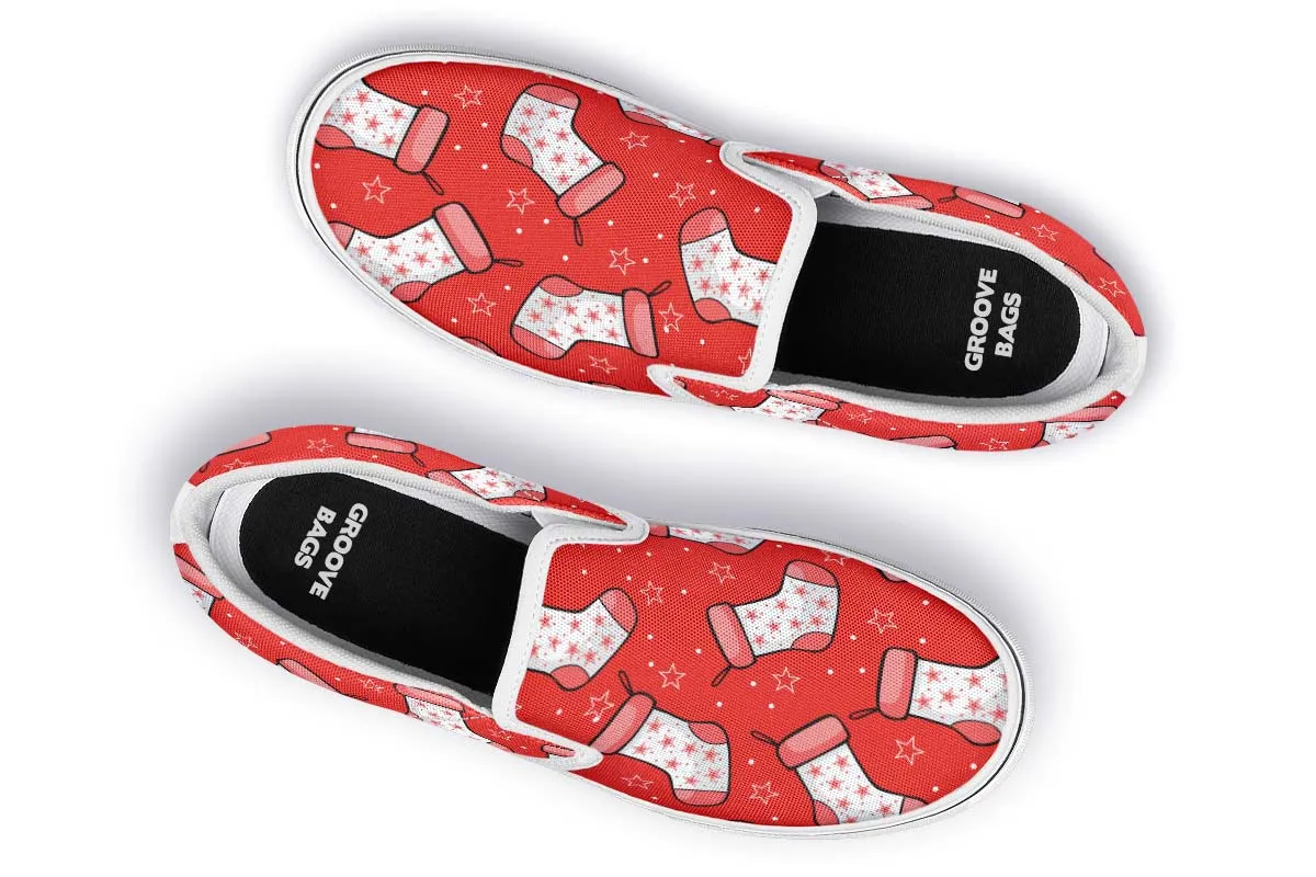 Red Stockings Slip-On Shoes