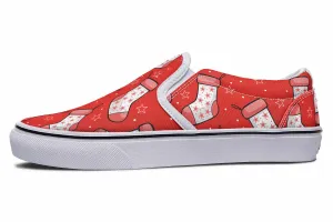 Red Stockings Slip-On Shoes
