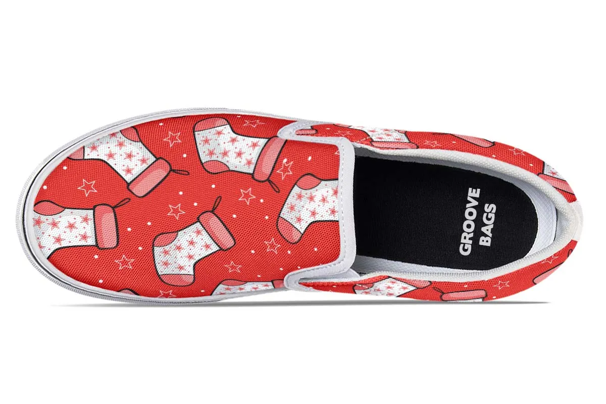 Red Stockings Slip-On Shoes