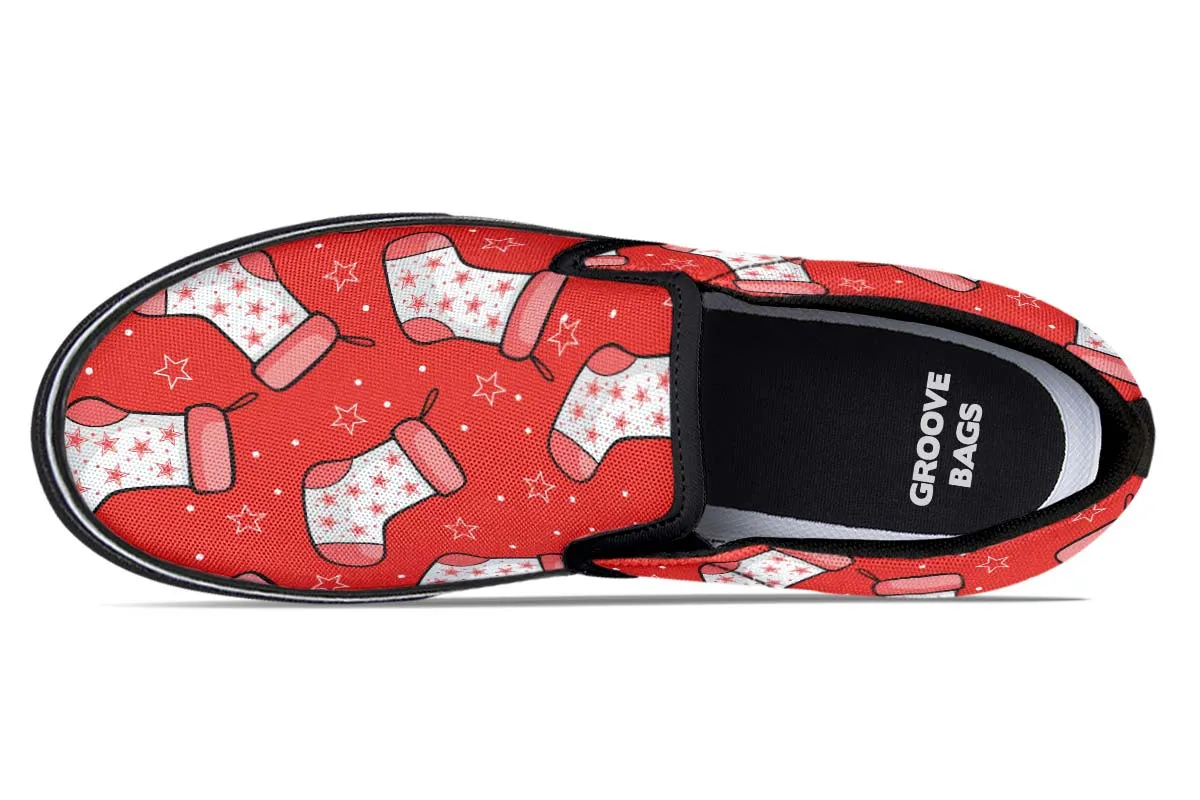 Red Stockings Slip-On Shoes