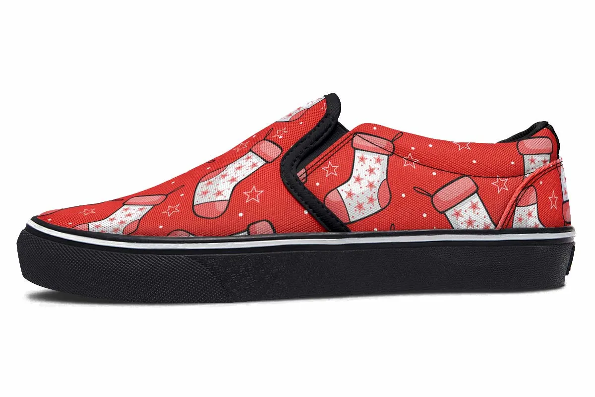 Red Stockings Slip-On Shoes