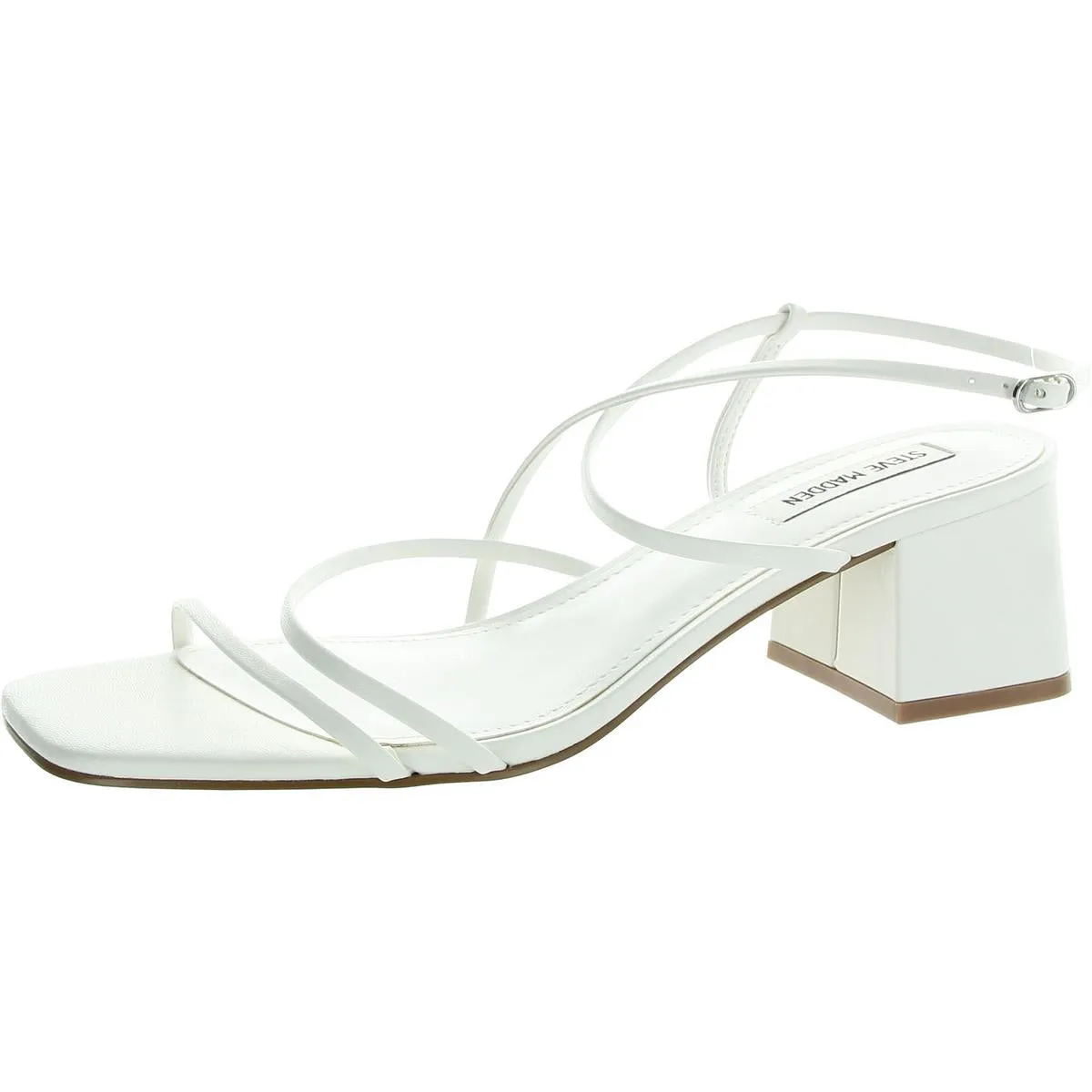REMMI Womens Strappy Faux Leather Ankle Strap
