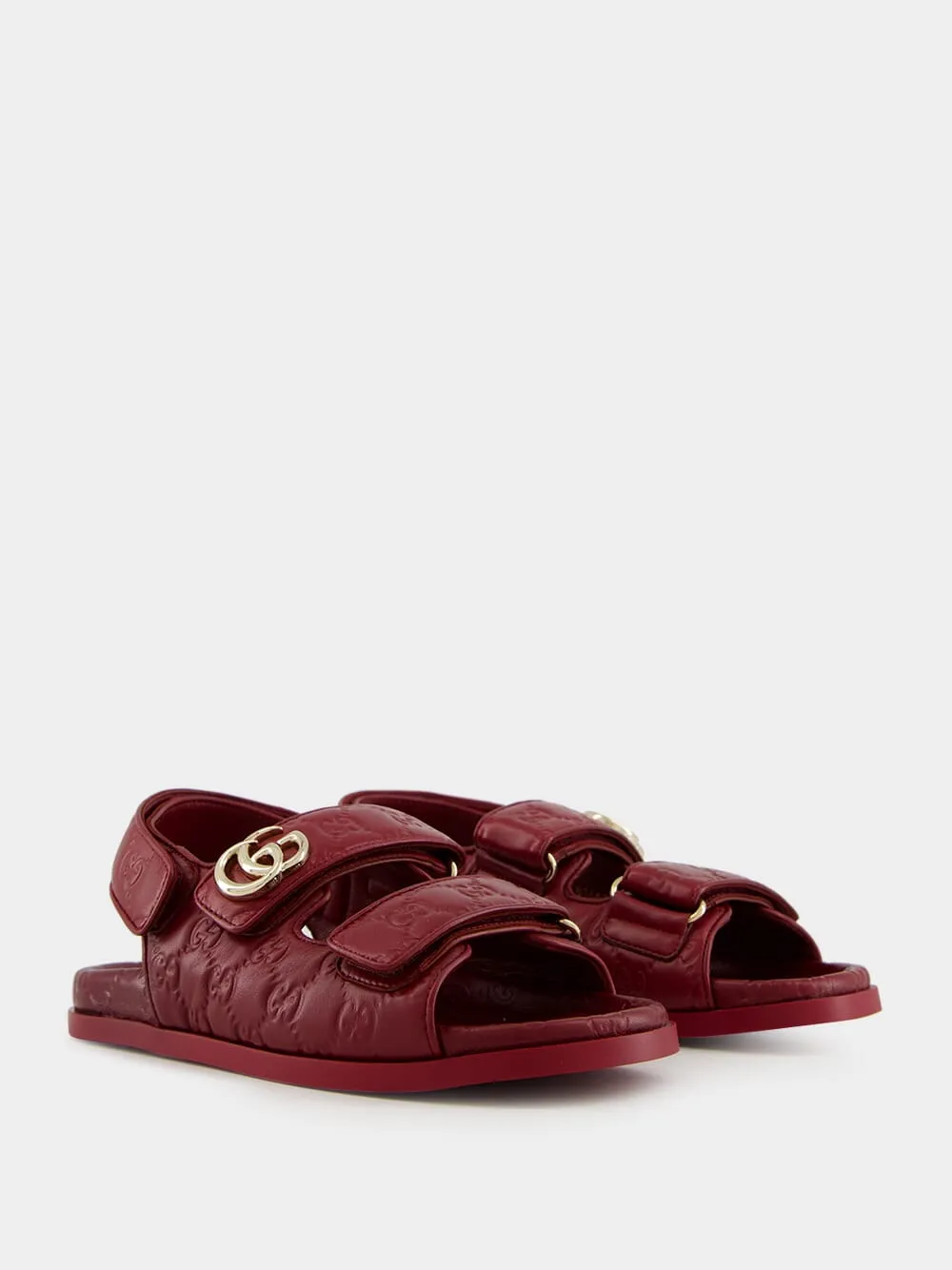 Rosso Ancora Red Sandals with Double G