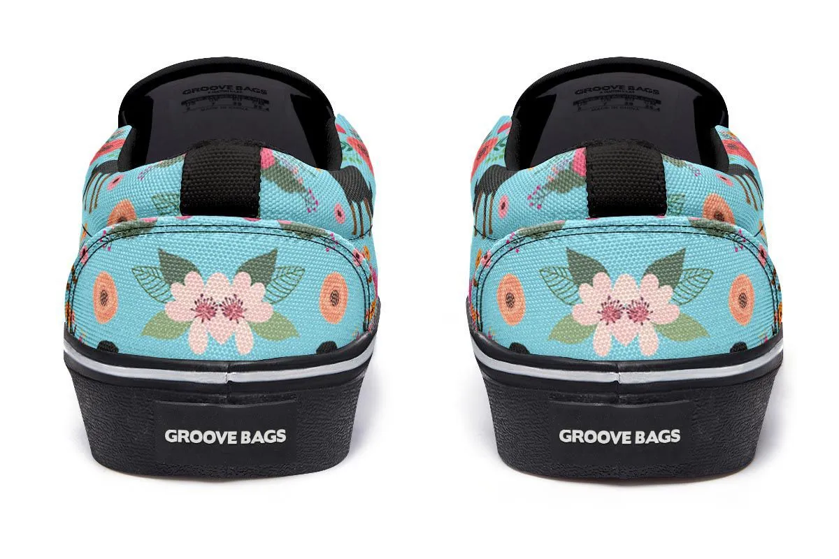 Rottweiler Flower Slip-On Shoes