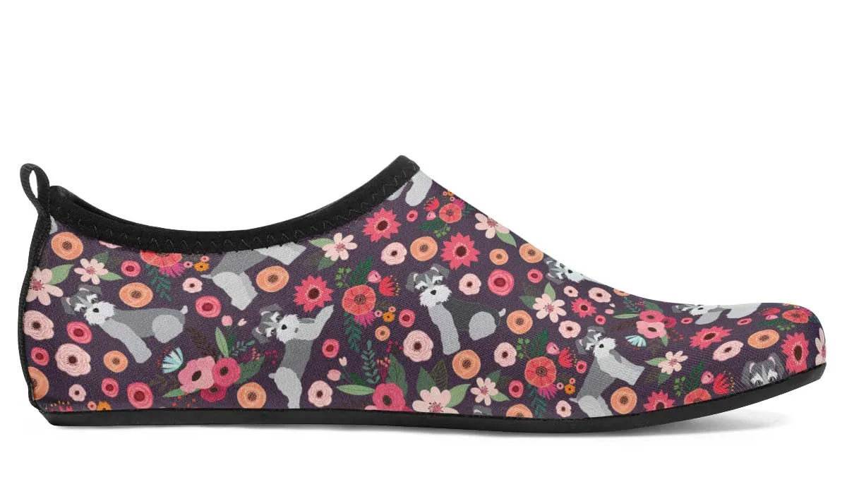 Schnauzer Flower Aqua Barefoot Shoes
