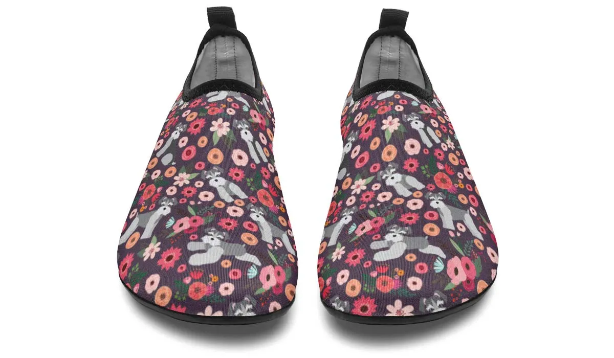 Schnauzer Flower Aqua Barefoot Shoes