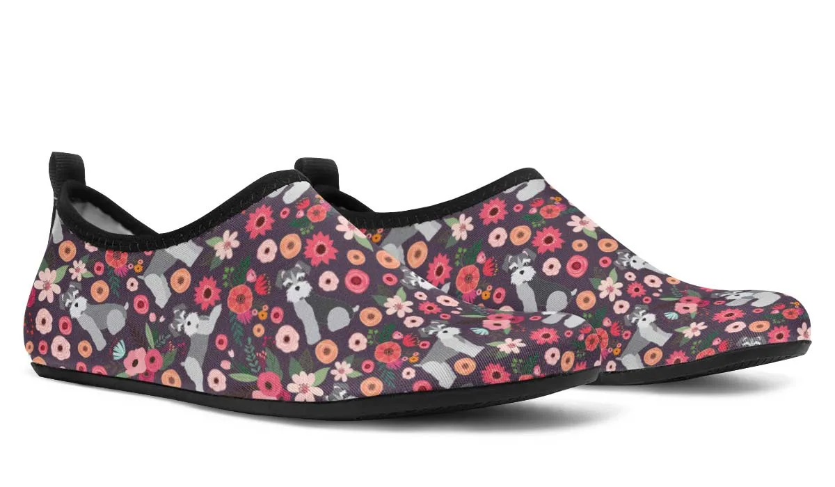 Schnauzer Flower Aqua Barefoot Shoes