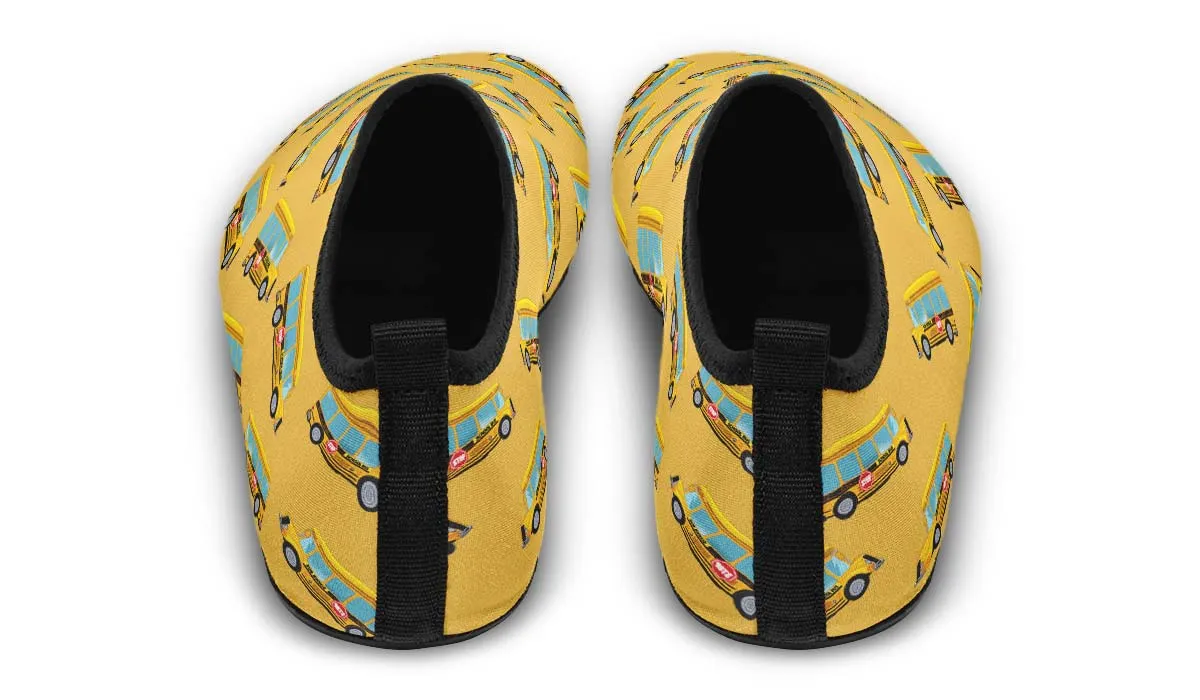 School Bus Pattern Aqua Barefoot Shoes