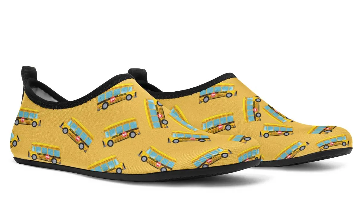 School Bus Pattern Aqua Barefoot Shoes