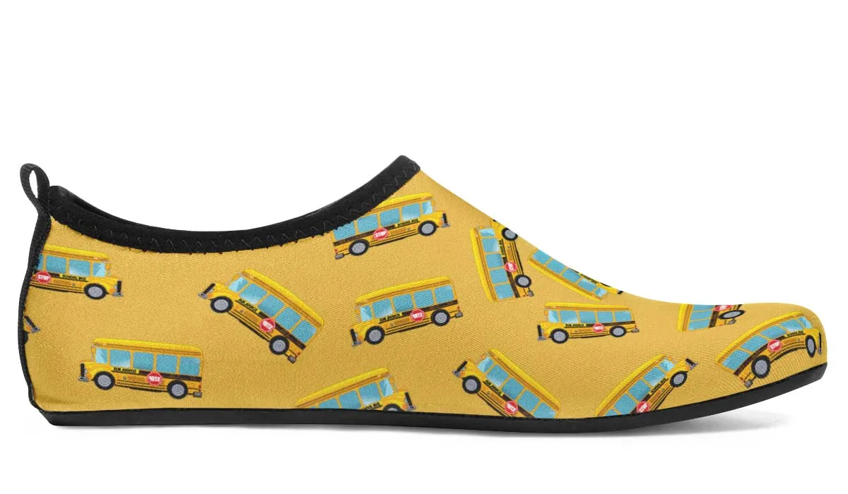 School Bus Pattern Aqua Barefoot Shoes