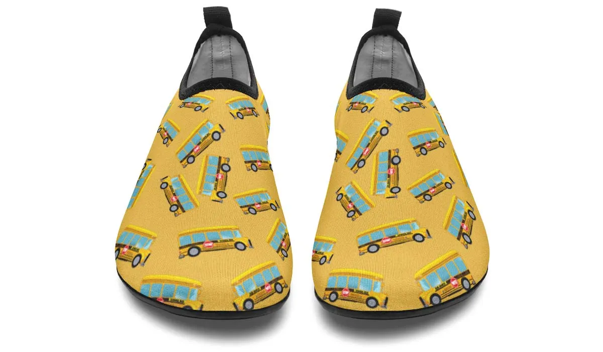 School Bus Pattern Aqua Barefoot Shoes