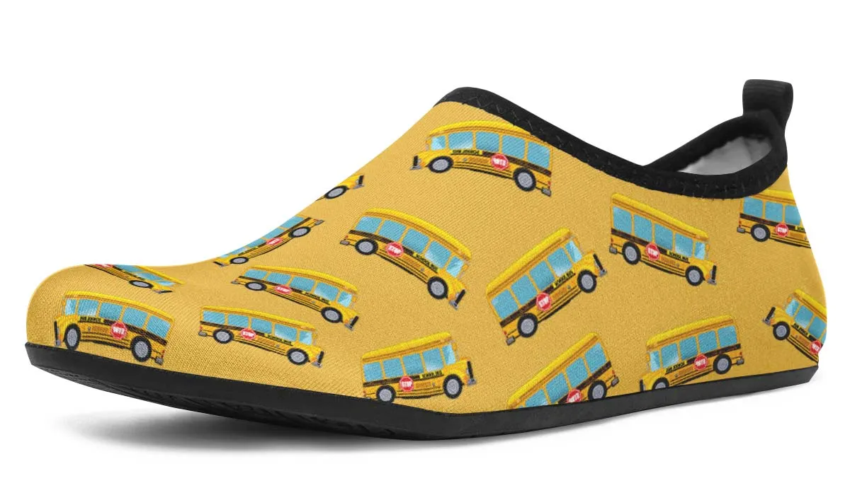 School Bus Pattern Aqua Barefoot Shoes