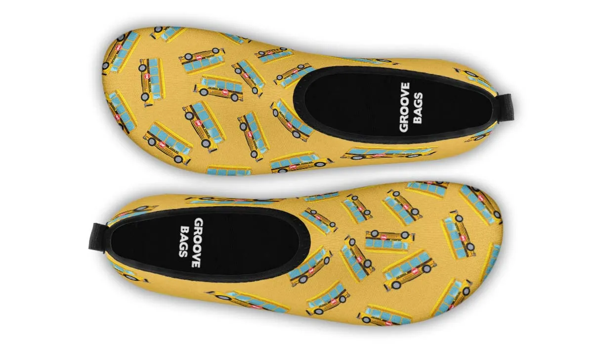 School Bus Pattern Aqua Barefoot Shoes