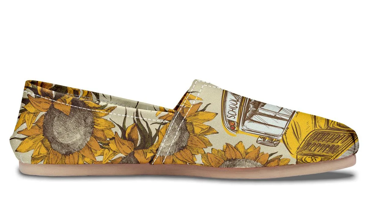 School Bus Sketch Casual Shoes