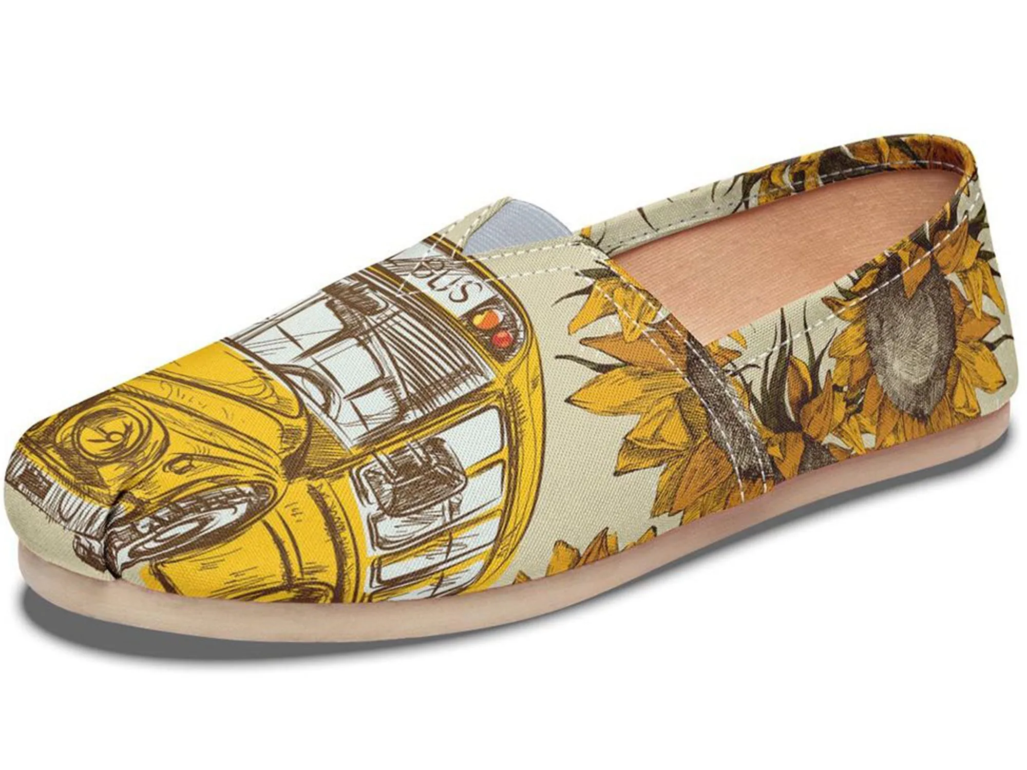 School Bus Sketch Casual Shoes