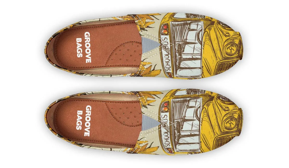 School Bus Sketch Casual Shoes