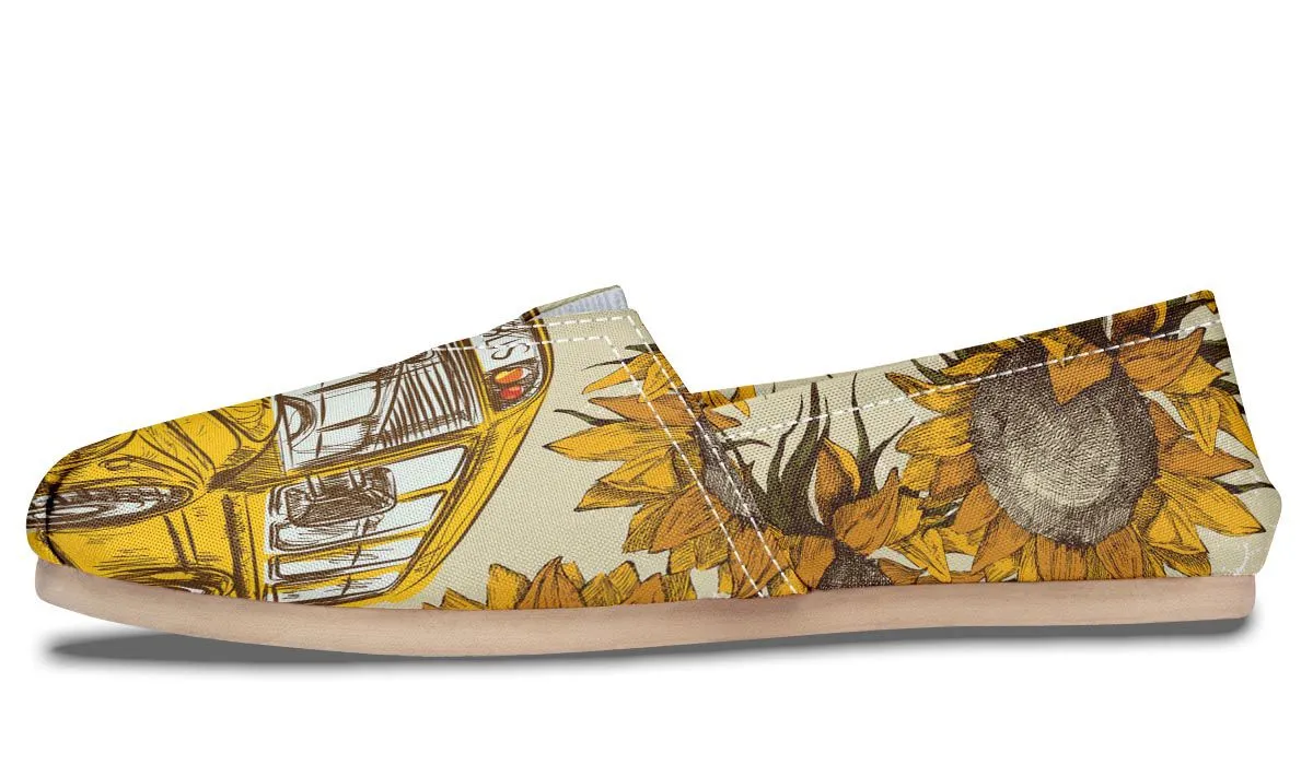 School Bus Sketch Casual Shoes
