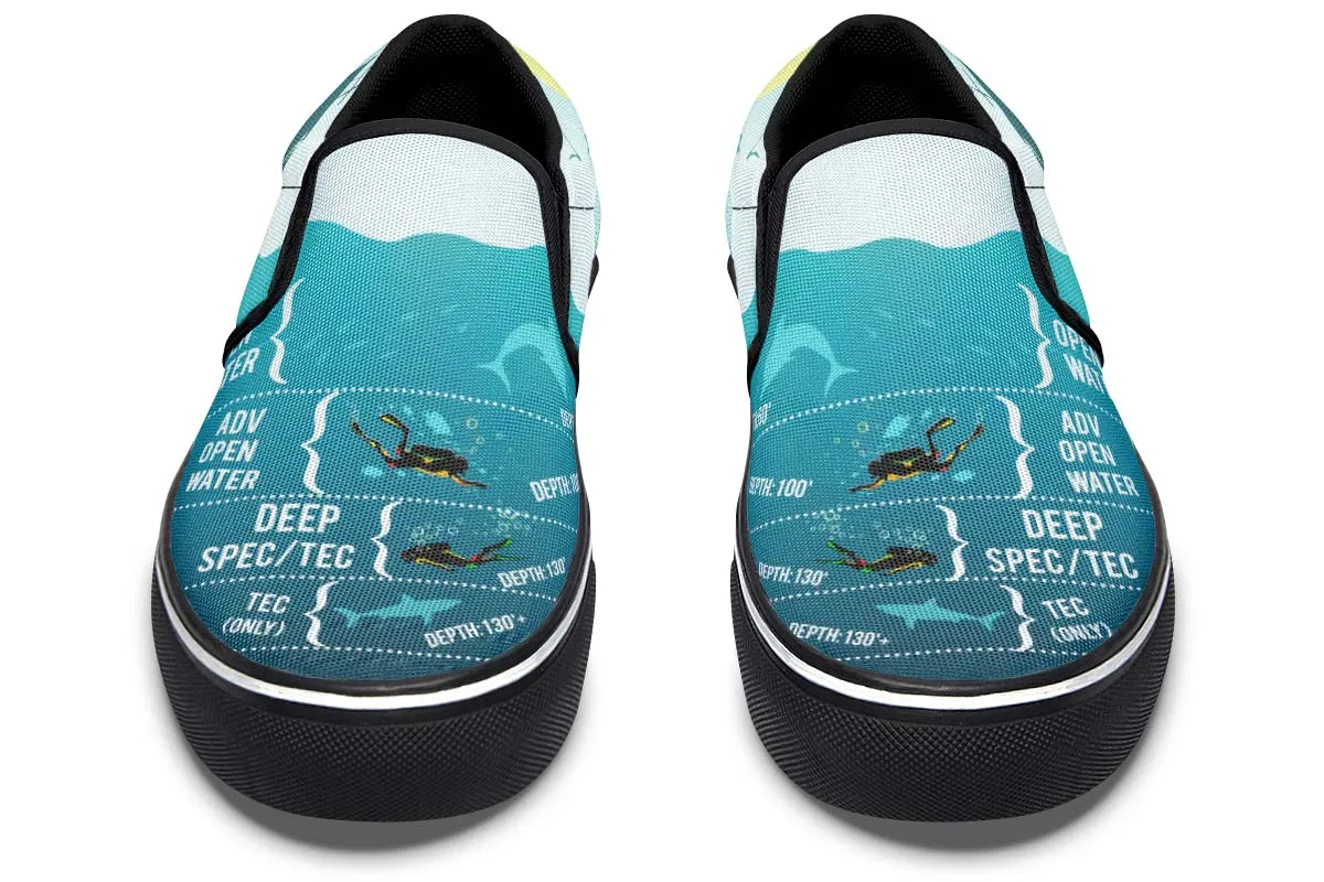 Scuba Diving Diagram Slip-On Shoes