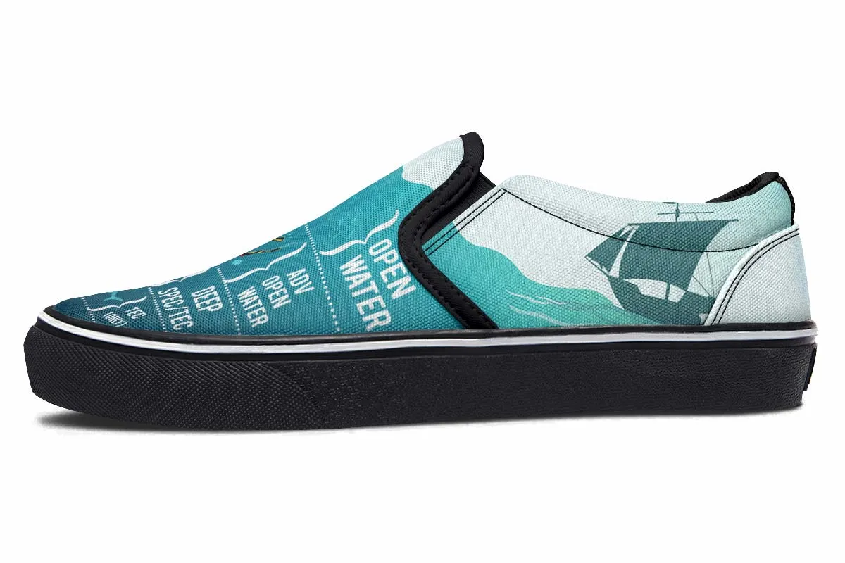 Scuba Diving Diagram Slip-On Shoes