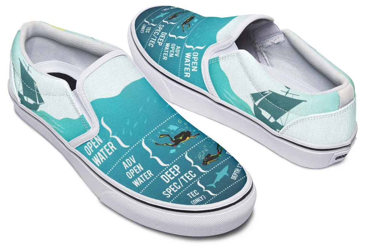 Scuba Diving Diagram Slip-On Shoes