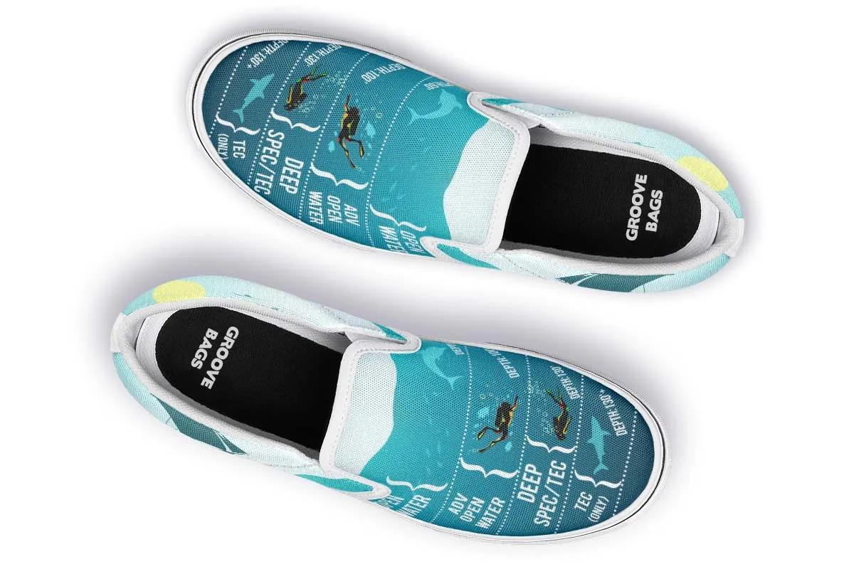 Scuba Diving Diagram Slip-On Shoes