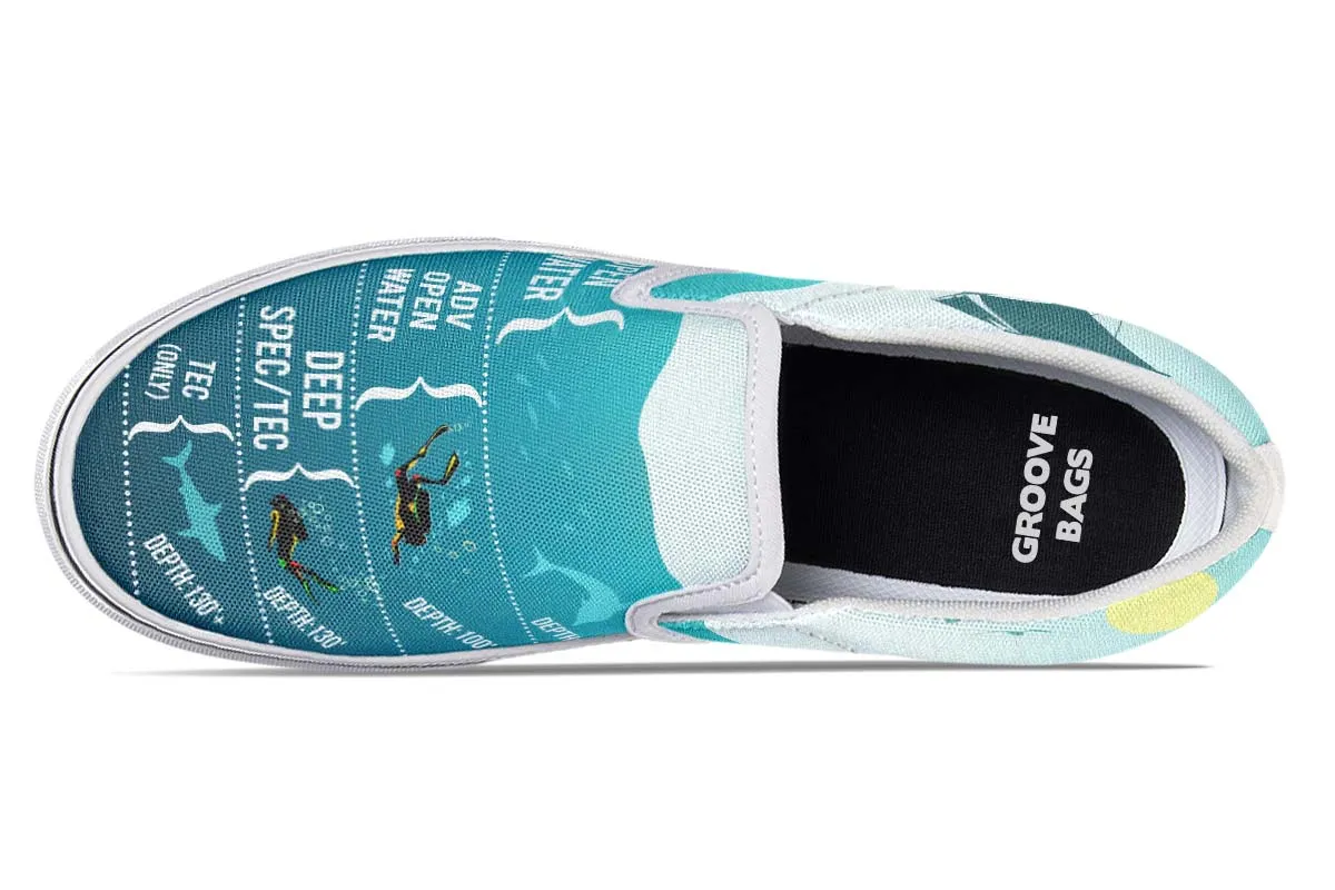 Scuba Diving Diagram Slip-On Shoes