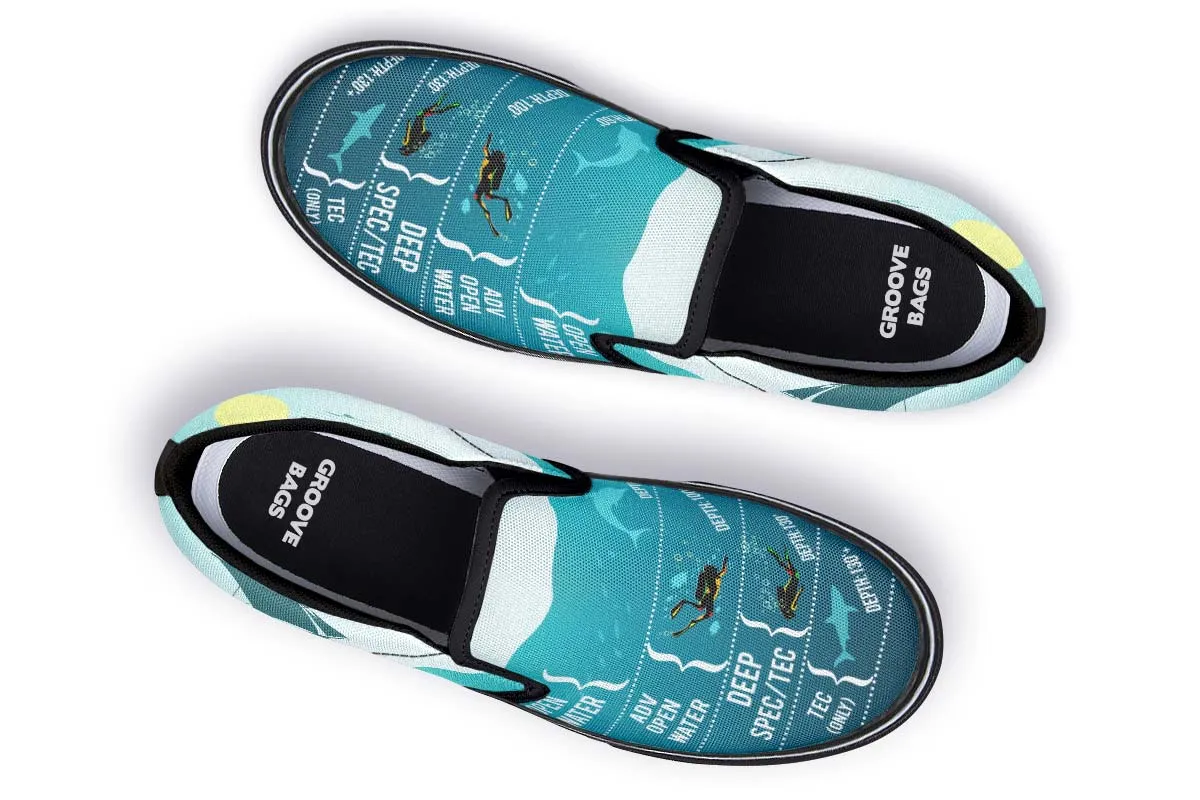Scuba Diving Diagram Slip-On Shoes