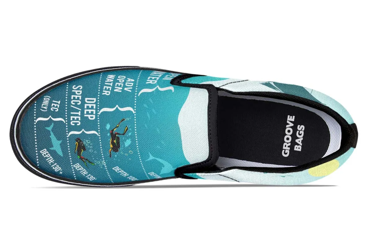 Scuba Diving Diagram Slip-On Shoes