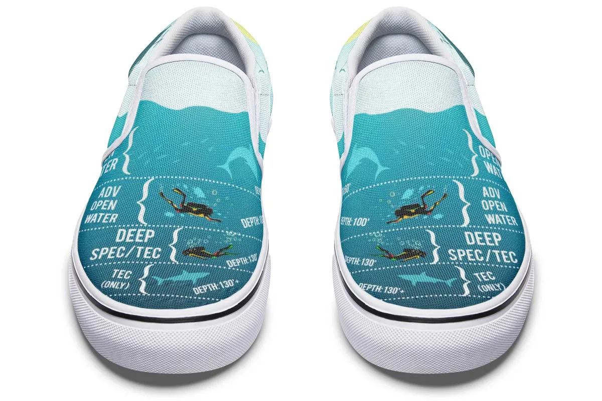 Scuba Diving Diagram Slip-On Shoes
