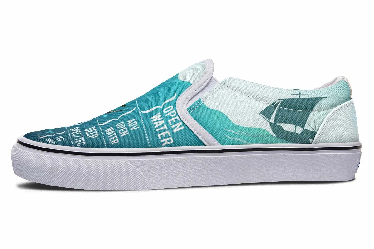Scuba Diving Diagram Slip-On Shoes