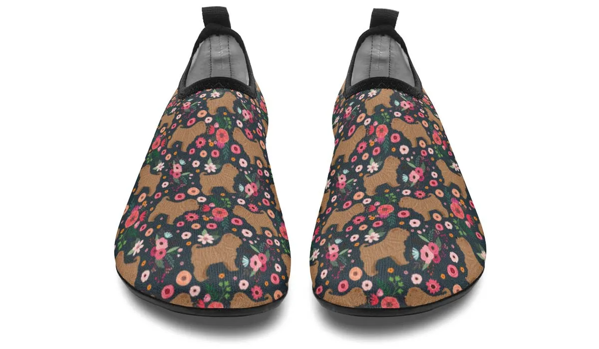 Shar Pei Flower Aqua Barefoot Shoes