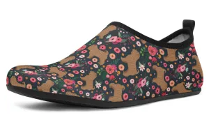 Shar Pei Flower Aqua Barefoot Shoes