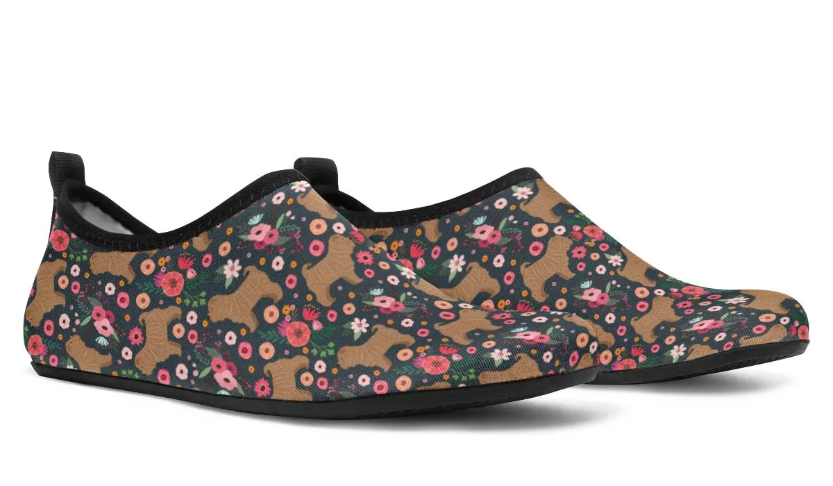 Shar Pei Flower Aqua Barefoot Shoes