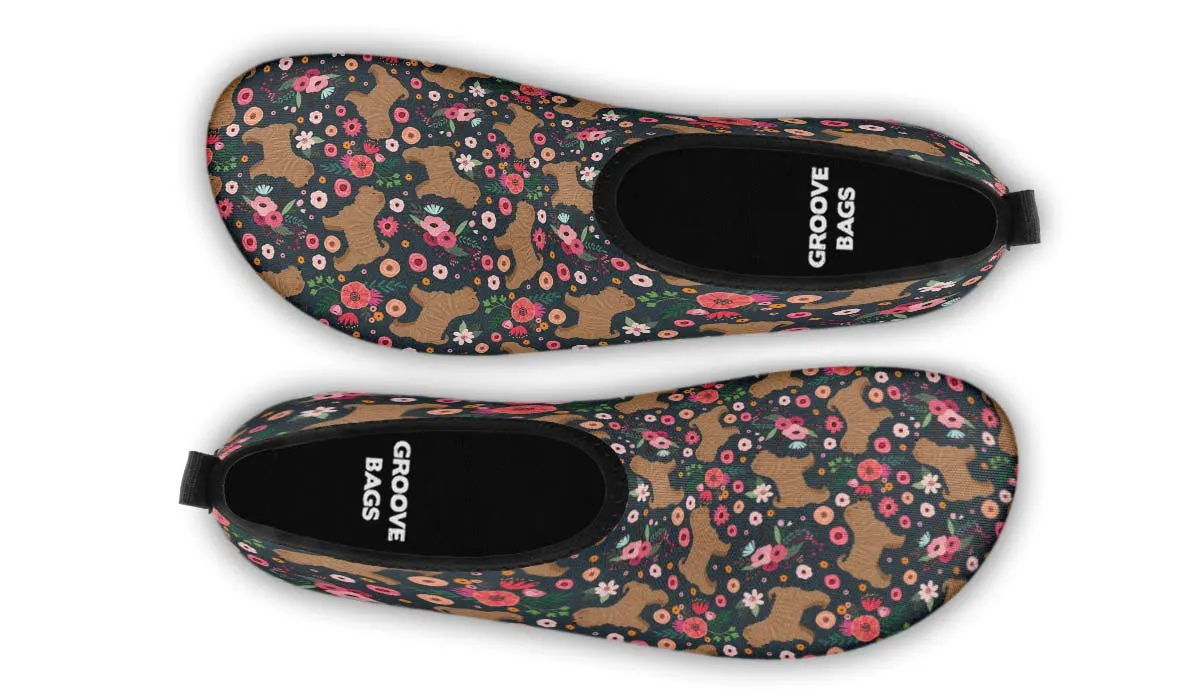 Shar Pei Flower Aqua Barefoot Shoes